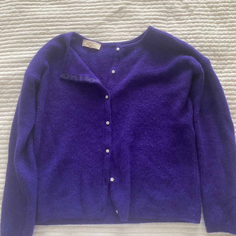 Sezane Gaspard Cardigan in Dark Purple - Size XS.
